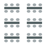 Two rows of tables with chairs on either side